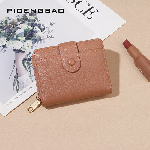 Pidenbao  new cross-border zipper coin purse short women's wallet fashionable litchi pattern wallet