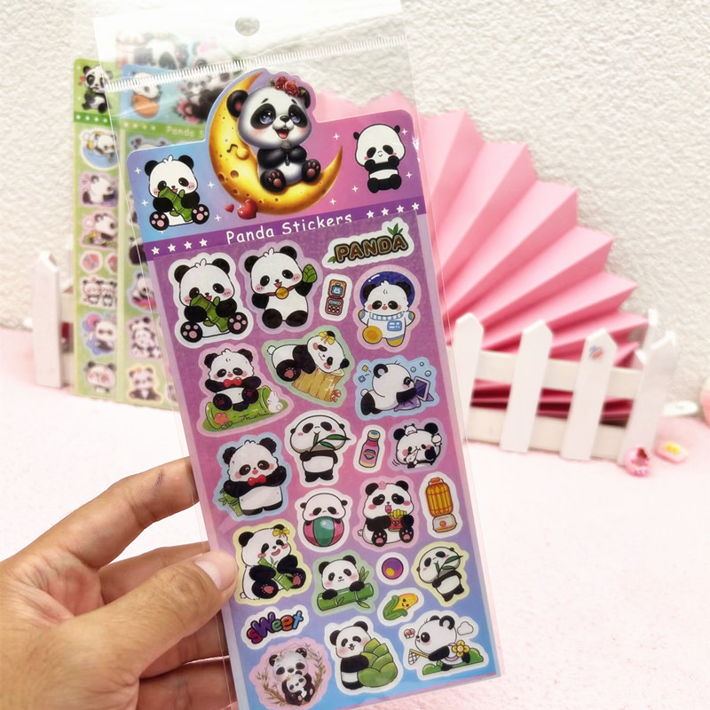 cute little panda series ancient card stickers for journals cute sticker package journal material stickers waterproof stickers wholesale