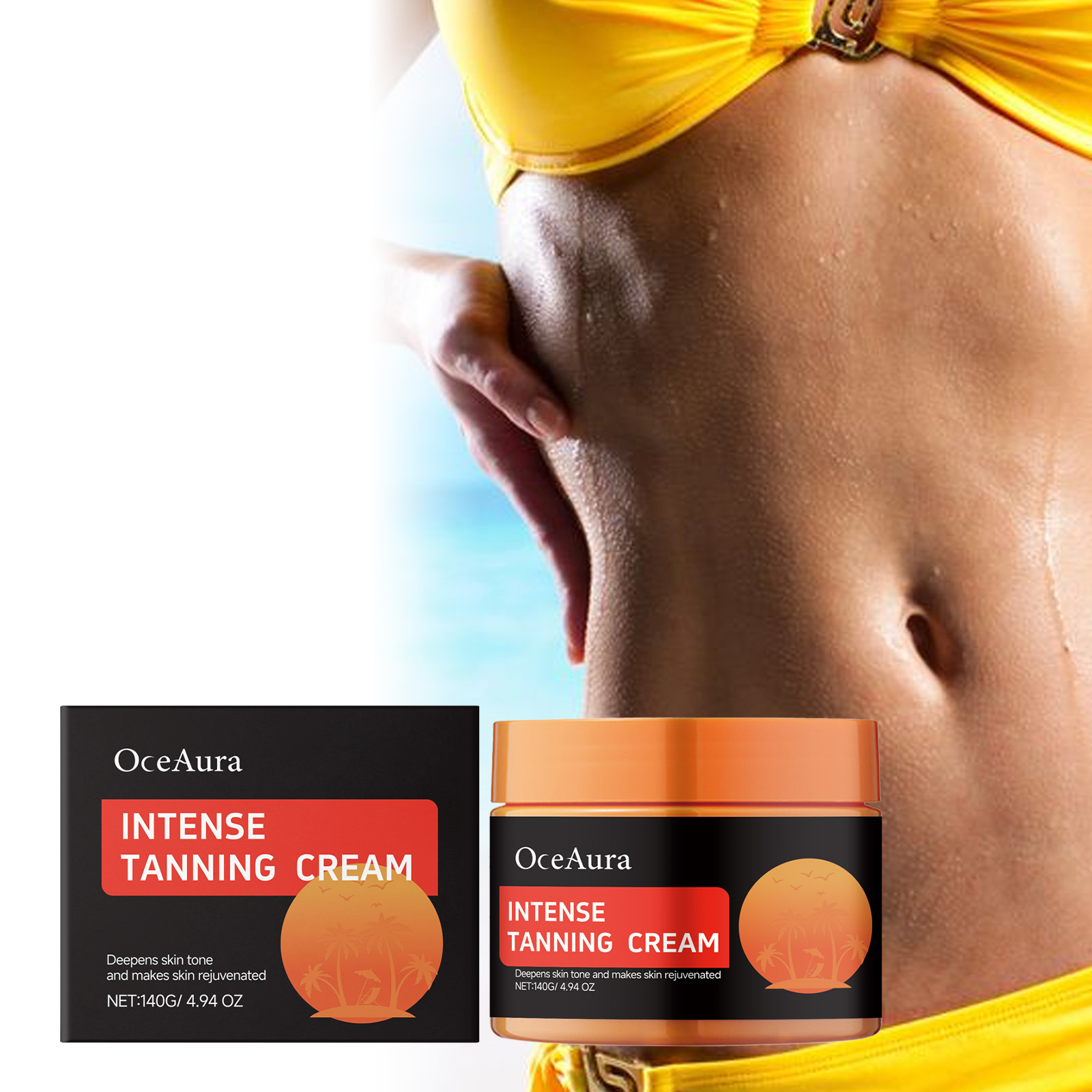 Oceaura Outdoor Lightweight Tanning Cream Body Skin Tone Enhancer with Wheat Bronze Tone, Gentle Moisturizing and Nourishing Cream