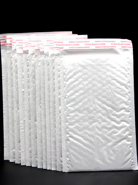 白色珠光膜气泡袋泡沫袋防震不干胶封口信封袋包装内置泡袋