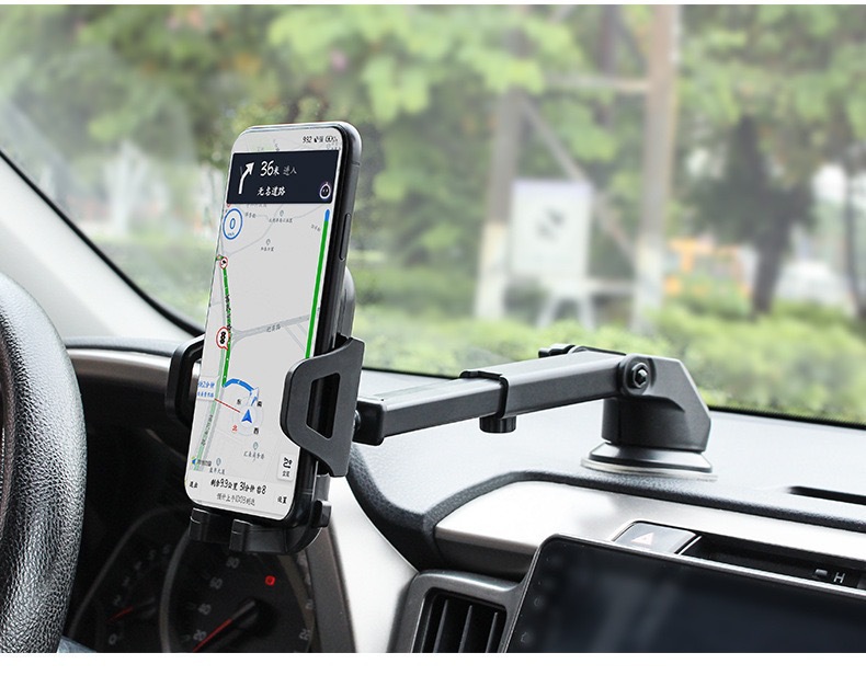 Car-mounted mobile phone holder, rotatable multifunctional navigation suction cup mount, retractable center console glass suction cup bracket