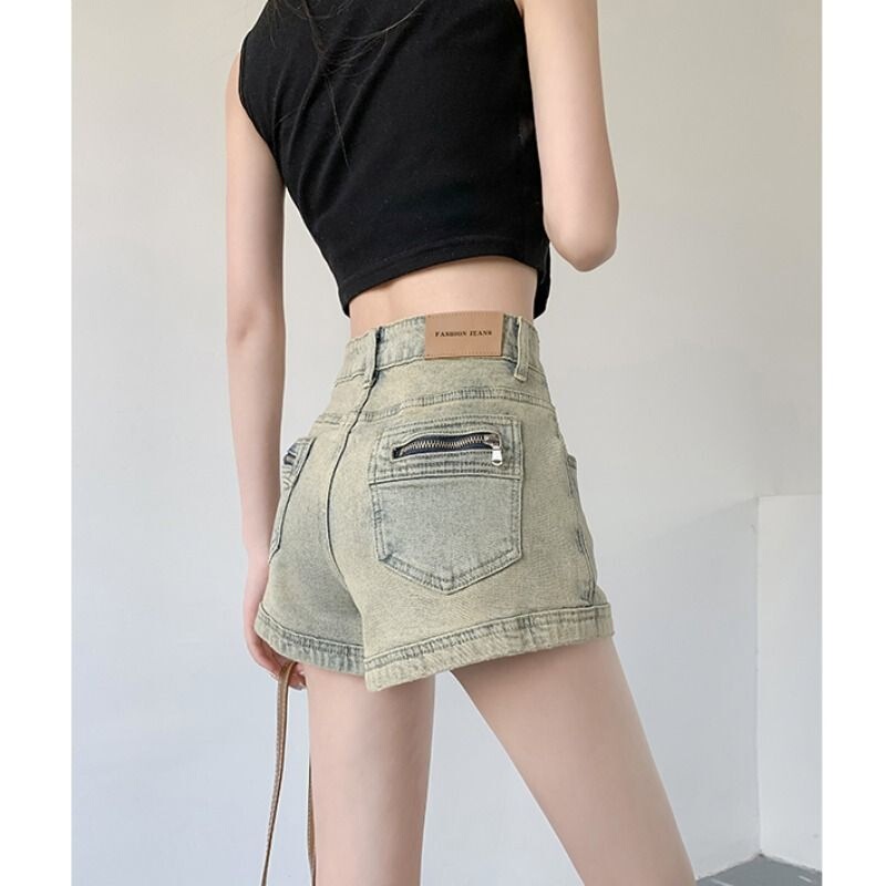 American Style Hot Girl Denim Shorts Women's Summer 2024 New High Waist Slimming A- Word Ultra Short Hot Pants Low Waist Mid-Waist Pants American Style Hot Girl Denim Shorts Women's Summer 2024 New High Waist Slimming A- Word Ultra Short Hot Pants Low Waist Mid-Waist Pants