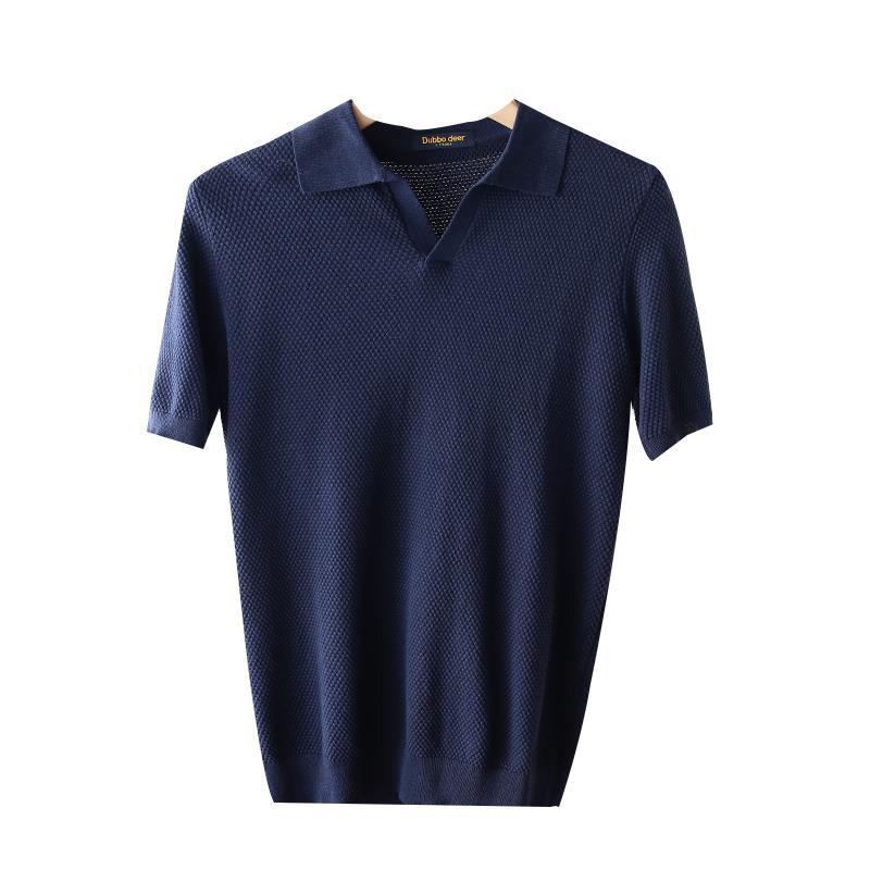 ¡Línea! ¡Cliente de algodón de punto de piña! 2025 verano nuevo estilo de los hombres moda polo solapa casual camiseta de manga corta