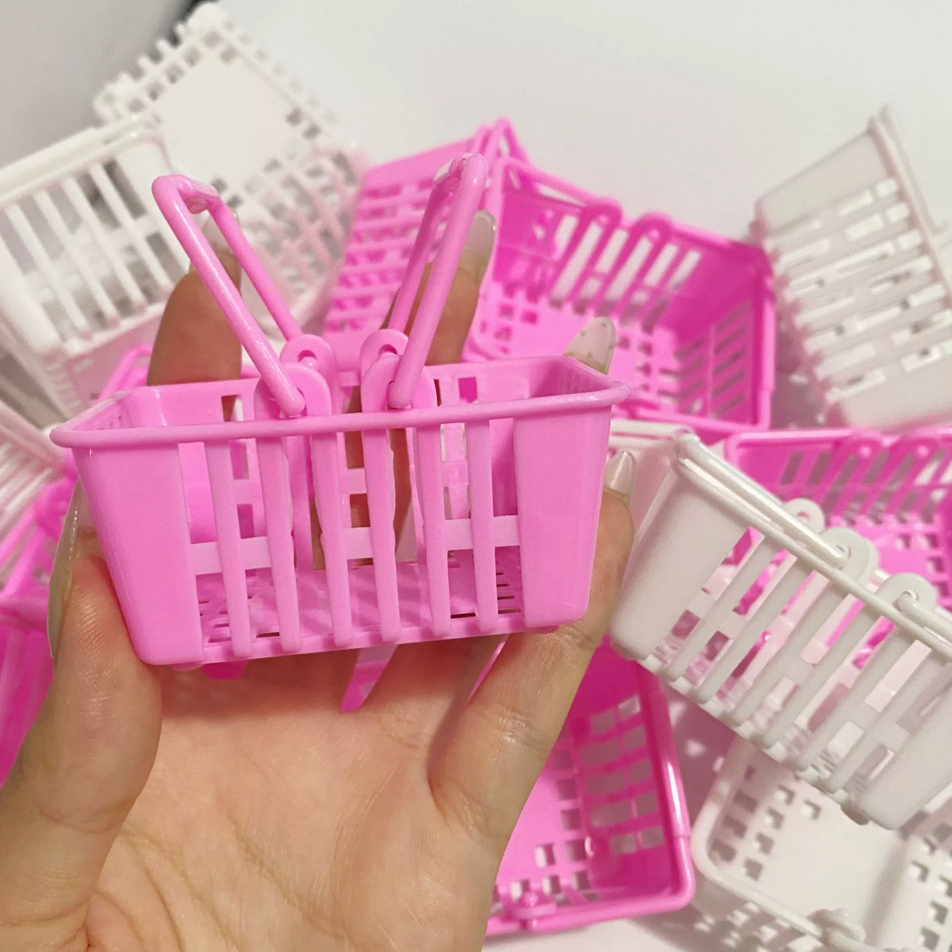 Небольшая корзина для покупок Кукольный домик реквизит Ручная корзина домашний супермаркет симулятор мини-овощная корзина игрушка аксессуары