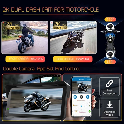Dashcam, Bluetooth Calling, Wifi | Motorcycle driving recorder