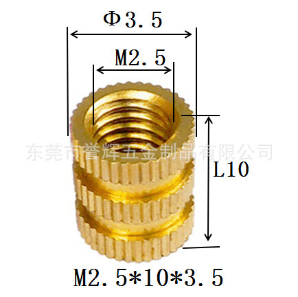 Injection-plastic copper nut m3 rolling copper nuts embedded copper…