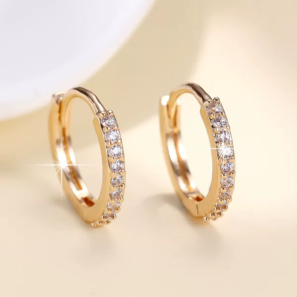 Cross-border minimalist classic zirconia-studded earrings, popular for commuting, dating, and everyday wear, offering a versatile, light-luxury, high-end feel