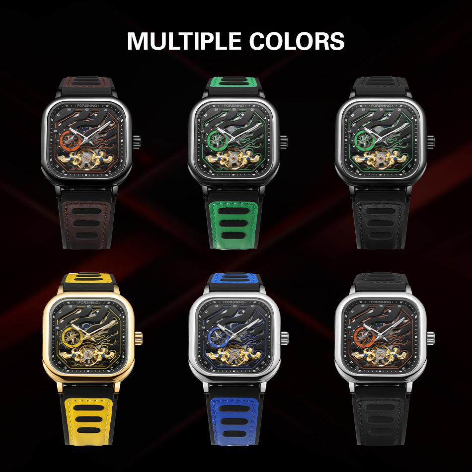 Automatic Mechanical Square Watch European Style Men’s Clock_voghion.com