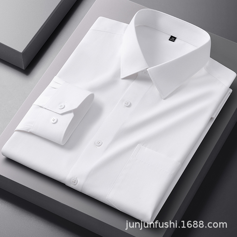 Men's Summer Short-Sleeved New Style Business Workwear Corporate Work Clothes Suit Non-Iron Shirt High-End Men's Shirt