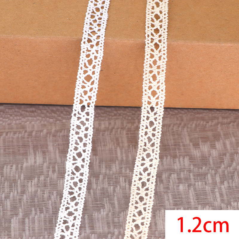 1.2 cm Cotton Edge Lace, Machine-Woven Home Decor Lace, DIY Window Curtain Fabric Accessory