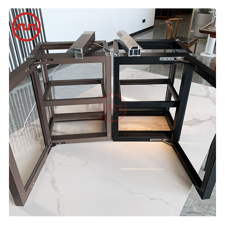 极简玻璃橱柜框架型材 开放式酒柜铝木柜铝合金型材 木板柜铝材