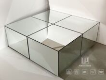 现代简约镜面桌面方形组合轻奢茶几创意客厅家具边几镜面展示桌子