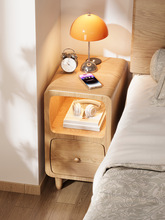 超窄床头柜2025爆款家用实木床边柜卧室小型置物架收纳柜储物柜子