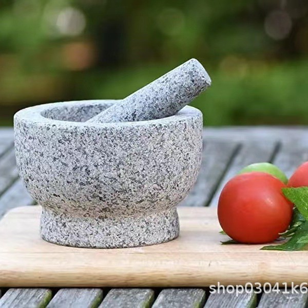 Stone Mortar Garlic Pounder, Garlic Mortar for Pounding Medicine, Supplementary Food Grinder, Garlic Press, Garlic Paste Crusher, Mortar and Pestle, Spice Container