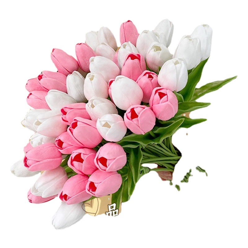 Pu tulipán ramo simulación con flor Regalo de Cumpleaños flor falsa estilo pastoral Comercio exterior decoración foto material