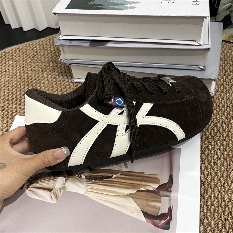 复古美拉德拼色板鞋女2025年春季新款平底休闲运动鞋阿甘鞋德训鞋|undefined