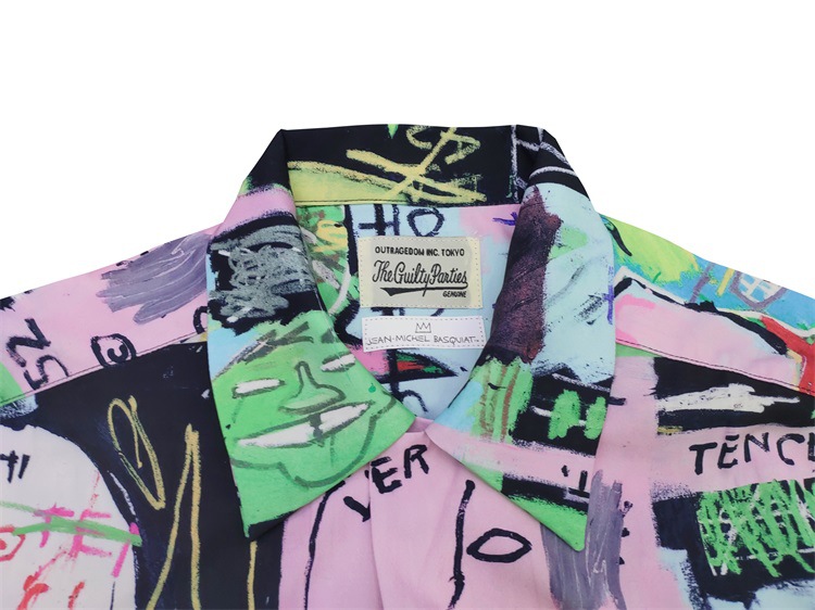 Camicia casual uomo basquiat heaven tokyo a maniche lunghe_voghion.com