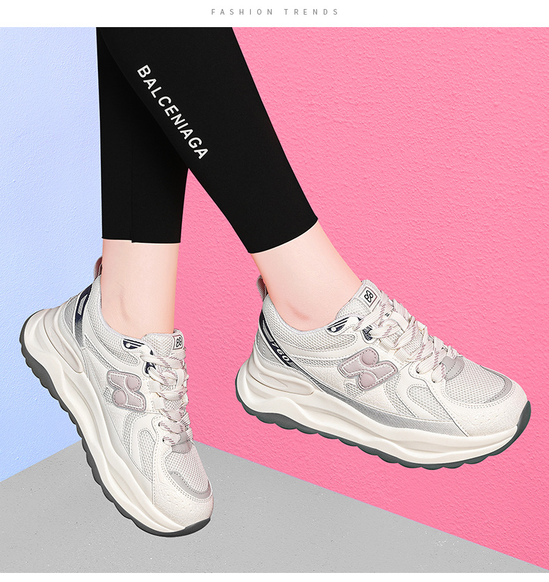 Giày sneaker nữ chạy bộ mesh thoáng khí đế mềm mẫu mới xuân hè 2025 — Trà sữa JST 7055, JST 7055 màu xám, JST 7097 m đen, JST 7036 màu đỏ chi tiết 12