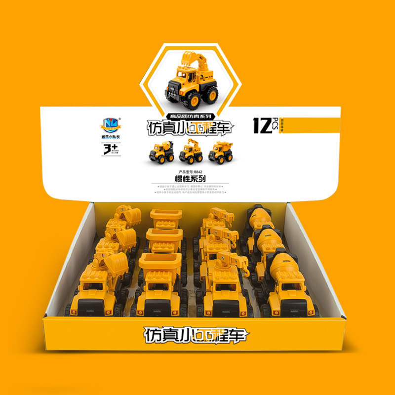 Niños excavadora agitación carro de ingeniería de tambor juguetes de inercia coche estandante regalo de jardín de infantes al por mayor