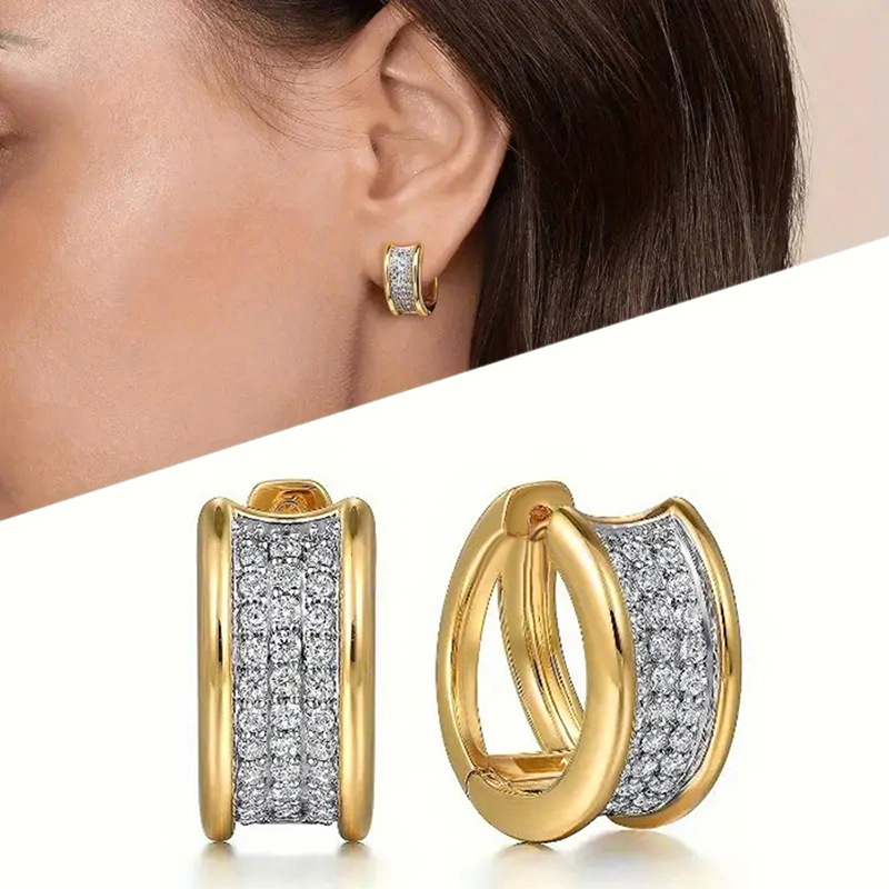 Boucles d'oreilles créoles en zircon haut de gamme chic_voghion.com