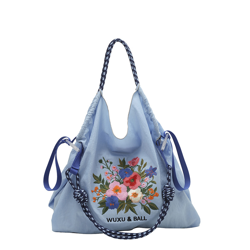 Japanese Style Ballchain New Eco-Friendly Nylon Shopping Bag Large Capacity Commuter Tote Casual Handbag For Women - Thumbnail 5