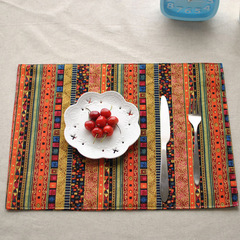 New Chinese Style Double-layer Table Mat, Tablecloth Fabric Ethnic Style Place Mat, Western Style Napkin Fabric Bohemian Style Tablecloth Mat