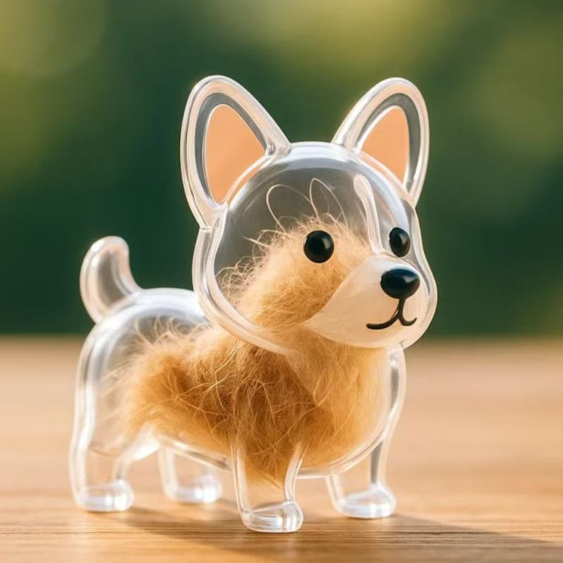 毛収納ボックスかわいい子犬透明動物毛玉カプセルペンダント装飾記念ダストボックス収集おもちゃ|undefined