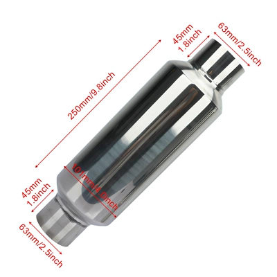 Exhaust pipe Silver Decorative Silencer Universal - silver-63x101x63mm