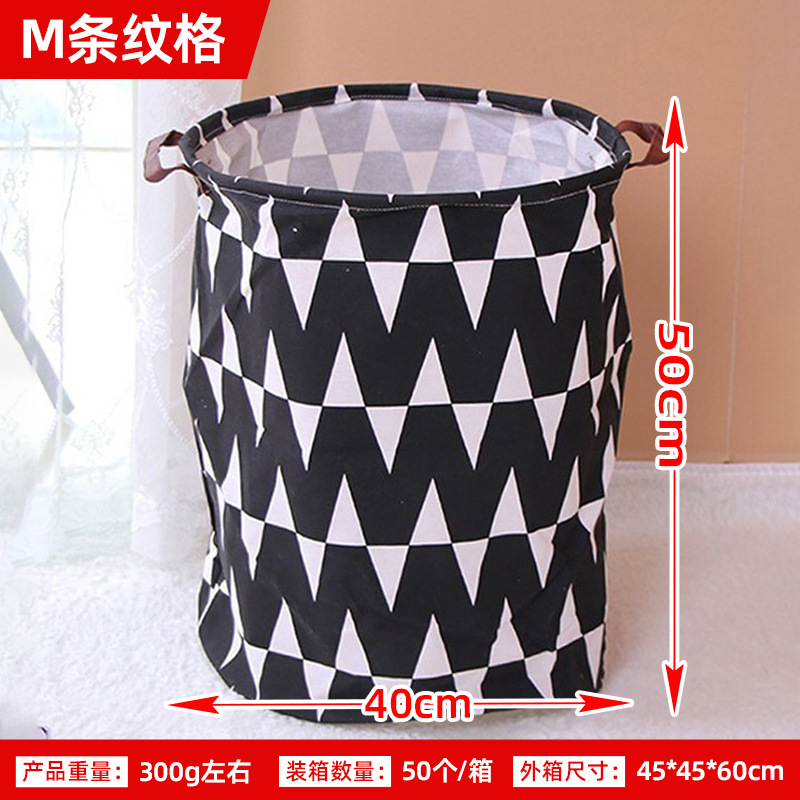Posta gratuita casera gran cartón plegable tela algodón y lino juguetes caseros almacenamiento barril