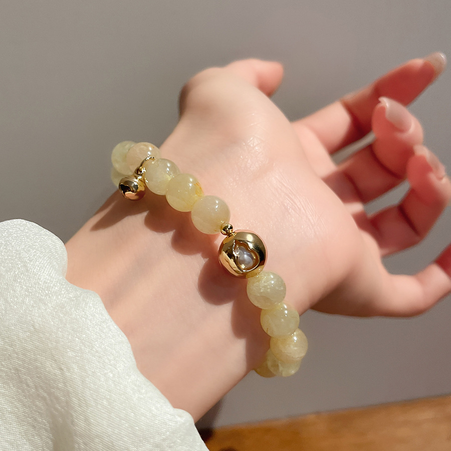 Pulsera de cuentas de cristal optimizada de ópalo natural 2025 nueva pulsera de todo fósforo de moda joyería de alta gama de nicho