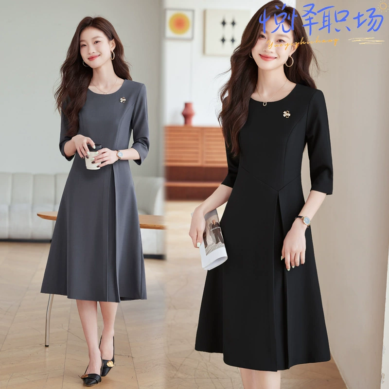 Простое и щедрое платье 2024 новой ранней осенней женской одежды