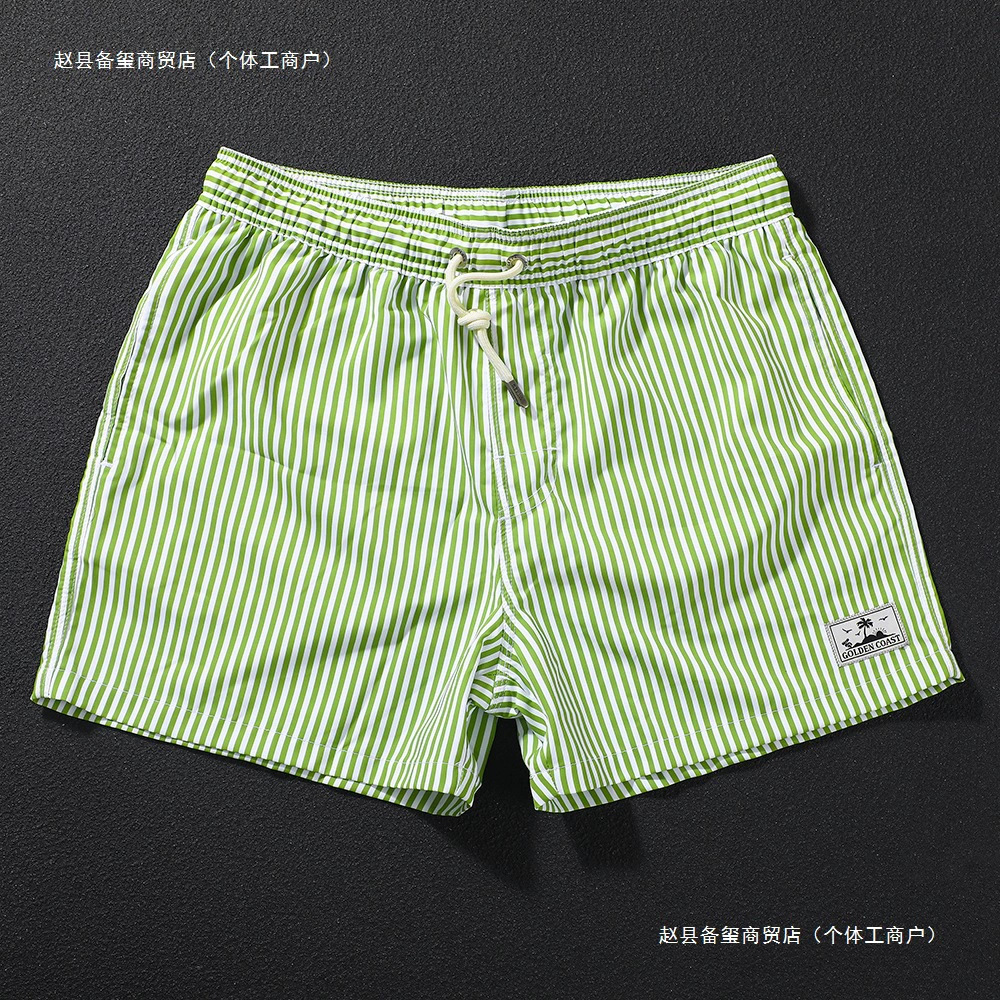 Тонкие, свежие, полосатые повседневные шорты для мальчиков, спортивные штаны для фитнеса, влагоотводящие, дышащие, быстросохнущие пляжные штаны, которые можно использовать в воде.