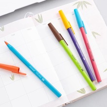 ♔韩国慕那美进口bic六角刷题圆珠笔0.7mm撞色设计中油签字