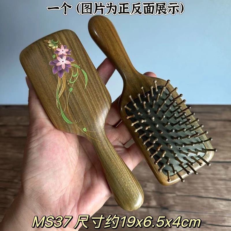 緑檀木のエアバッグの櫛の積み重ねの漆の彩色の絵のエアクッションの櫛の女性の大衆の高級なギフトボックスの巻き髪の天然木の櫛の卸売り|undefined