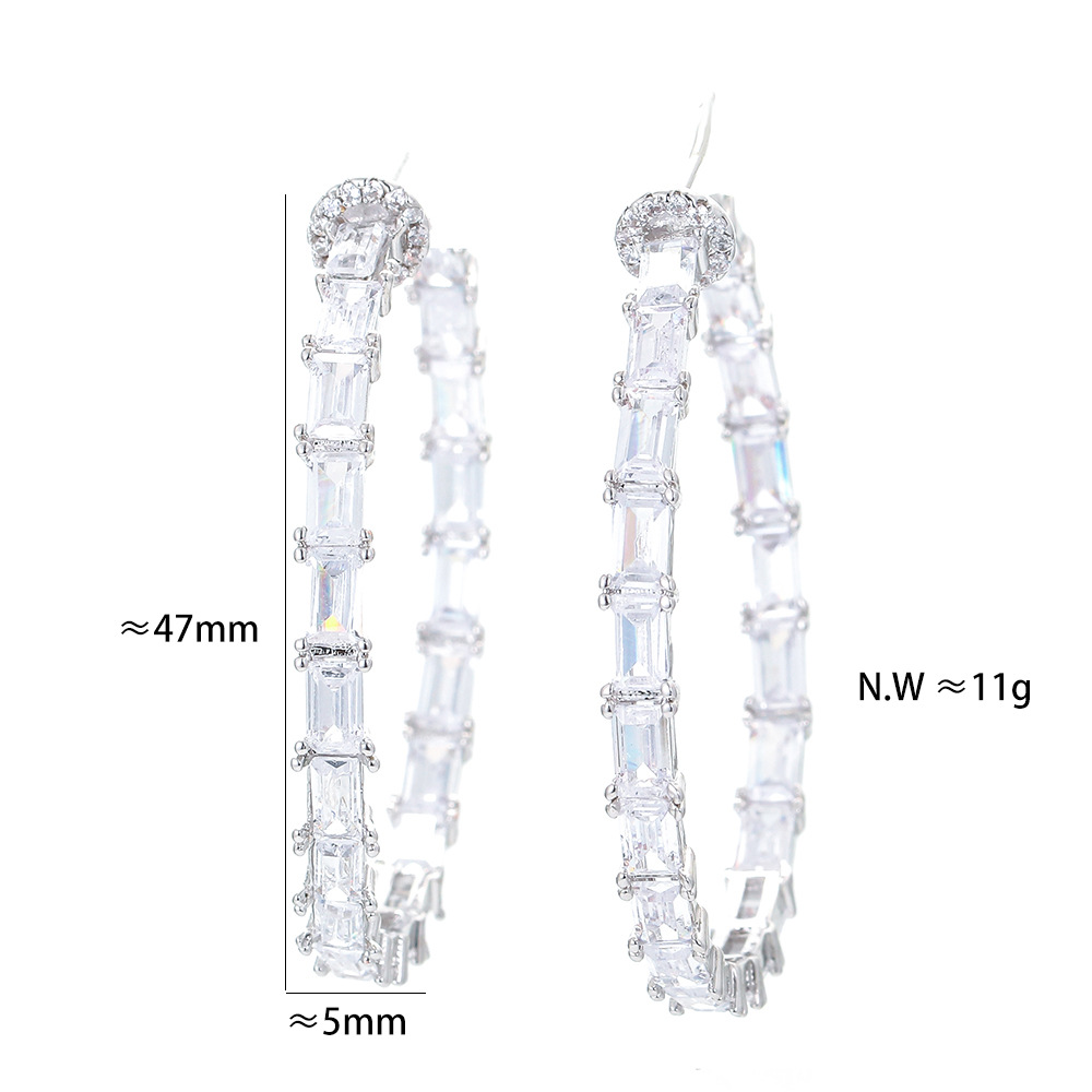 Unisex Gender Plating Design Fashion Round Plating Copper Zircon Copper Earrings