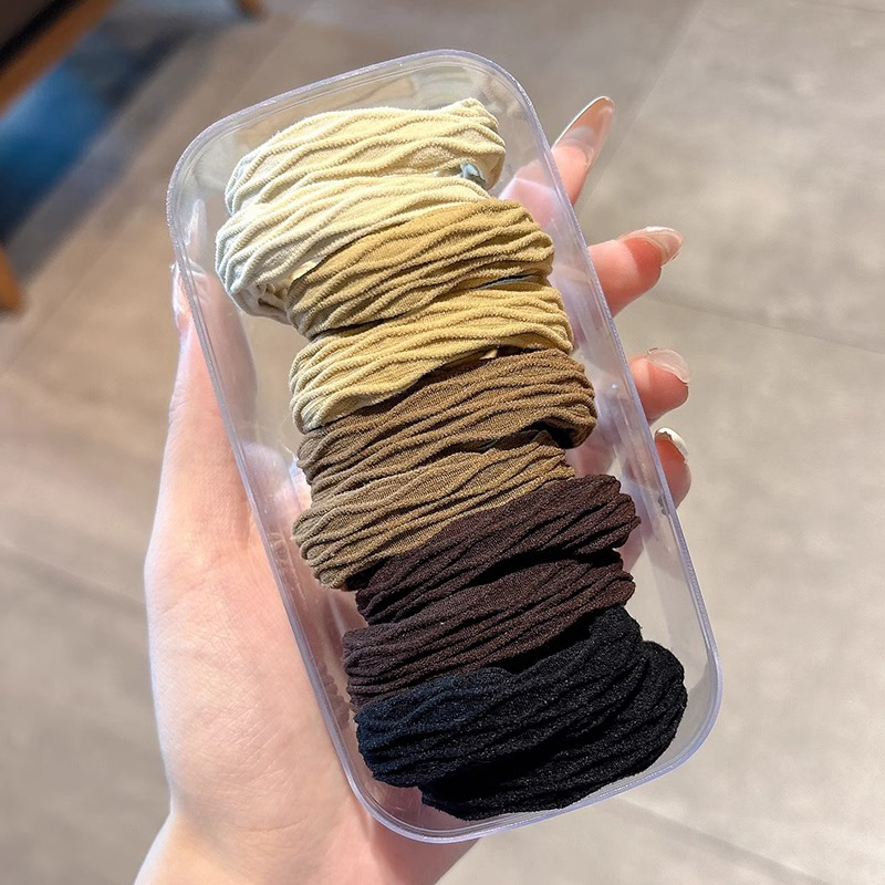 Cuerdas de cabello de alta elasticidad sin costura, anillo de cabello de cola de caballo, cuerdas de cabello de correa femenina, cuerdas de cabello de bola simple, cubierta de cuero cabelludo