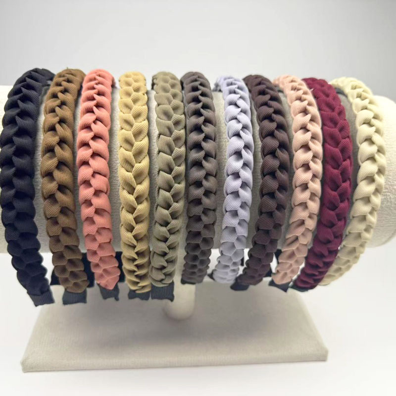 热款时尚高级麻花带齿防滑发箍手工编织潮流辫子头箍优雅百搭头饰