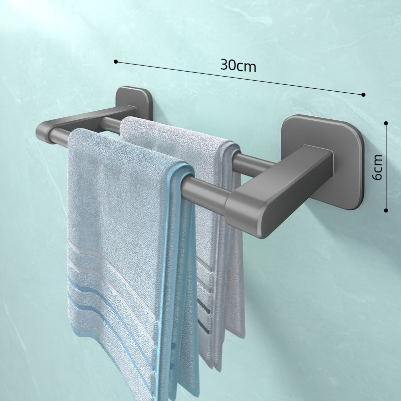 Toallero ponche libre baño doble barra colgante de pared Barra de Toalla baño sola barra de almacenamiento de rack inodoro estante de inodoro