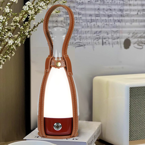 Wine bottle table lamp ins style light luxury creative bedroom bedside lamp internet celebrity Qingba model room decoration rechargeable table lamp