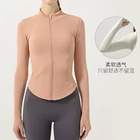 Осенне-зимняя новая спортивная куртка трикотажная приталенная тонкая куртка с воротником-стойкой на молнии кардиган Аэробика Бег Фитнес Одежда для йоги для женщин