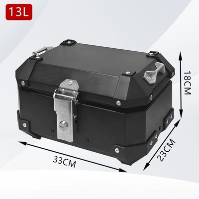Motorcycle trunk, for motorcycle, small size - 13l-flat-black-luxury-lining