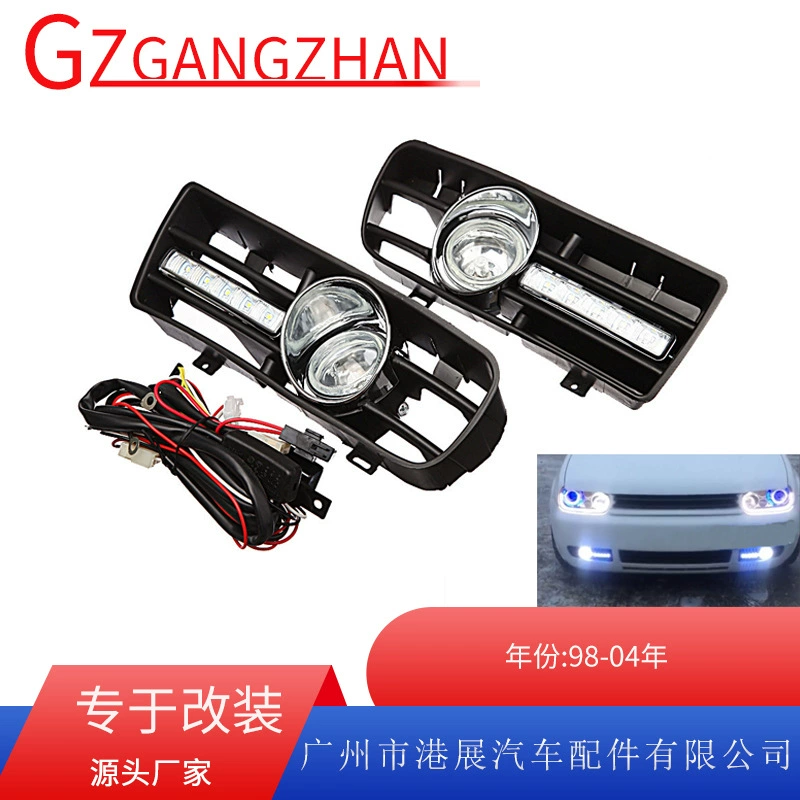 Подходит для Volkswagen Golf 4 MK4, модифицированные противотуманные фары, светодиодные дневные ходовые огни, комплект решетки, нижняя сетка, нижняя решетка