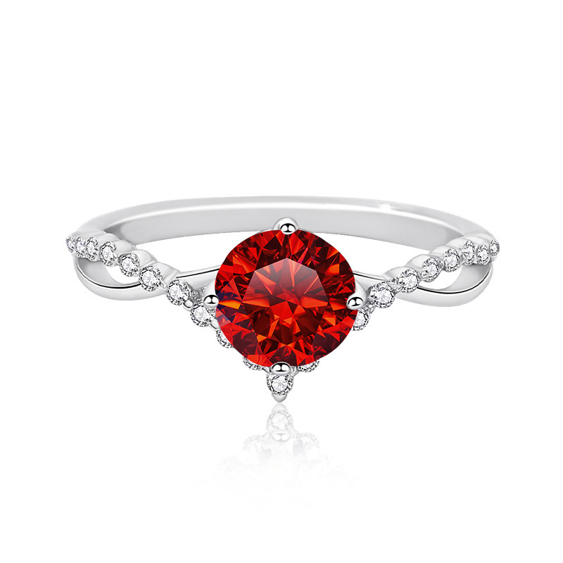 Anillo de diamante de plata esterlina S925 para mujeres, anillo de diamante de coronación de amor, anillo de diamante de plata esterlina para mujeres, propuesta de compromiso, anillo de boda