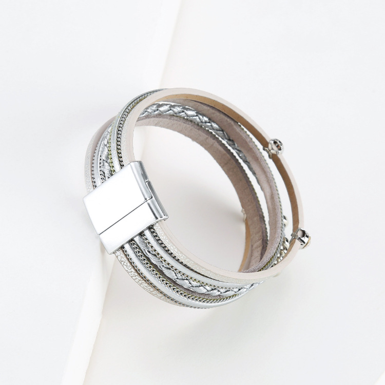 Bohemian Multi-layered Geometric Leather Bracelet Wholesale display picture 16