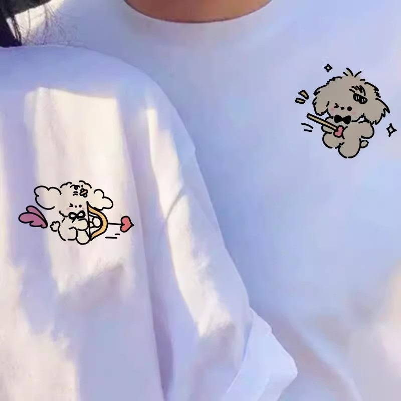 特別で異なる2025新しい超人気のカップル半袖Tシャツニッチな純綿の高級サマートップス|undefined