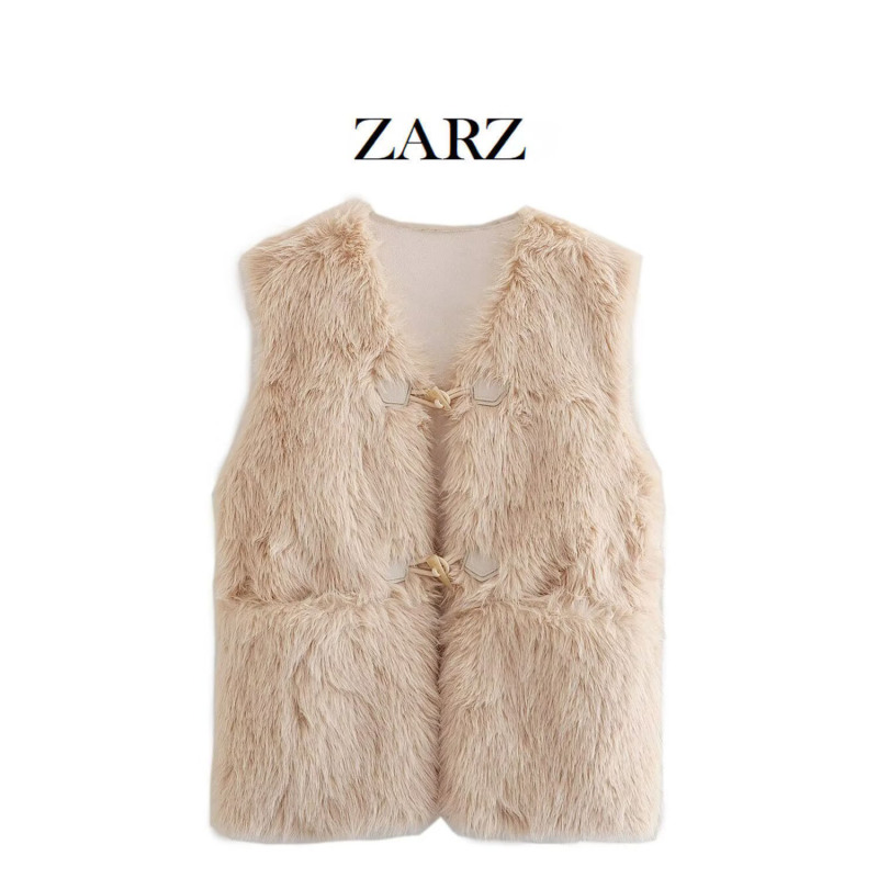 Zarz Self-Made European and American Style New Women's Clothing, Fashionable and Versatile Faux Fur Warm Vest Zarz Self-Made European and American Style New Women's Clothing, Fashionable and Versatile Faux Fur Warm Vest