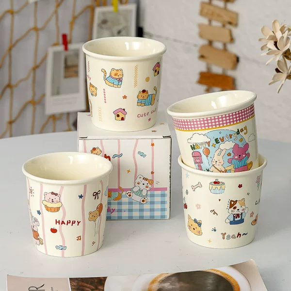 Super Nice Ceramic Cup for Home Use, Couple Water Cup, Girly Heart Cup, Heat-Resistant Large-Capacity Hand-Held Coffee Cup
