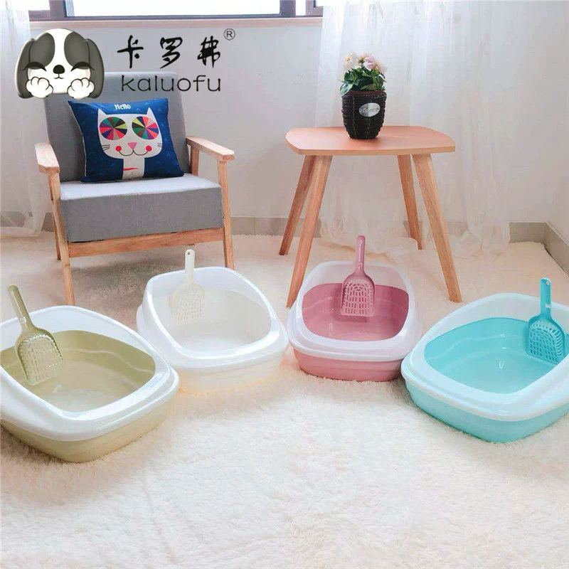 Carolver полуоткрытый ящик для кошачьего туалета кошачий Туалет для домашних животных кошачий раковина для дрессировки Туалет подстилка доставка Лопата