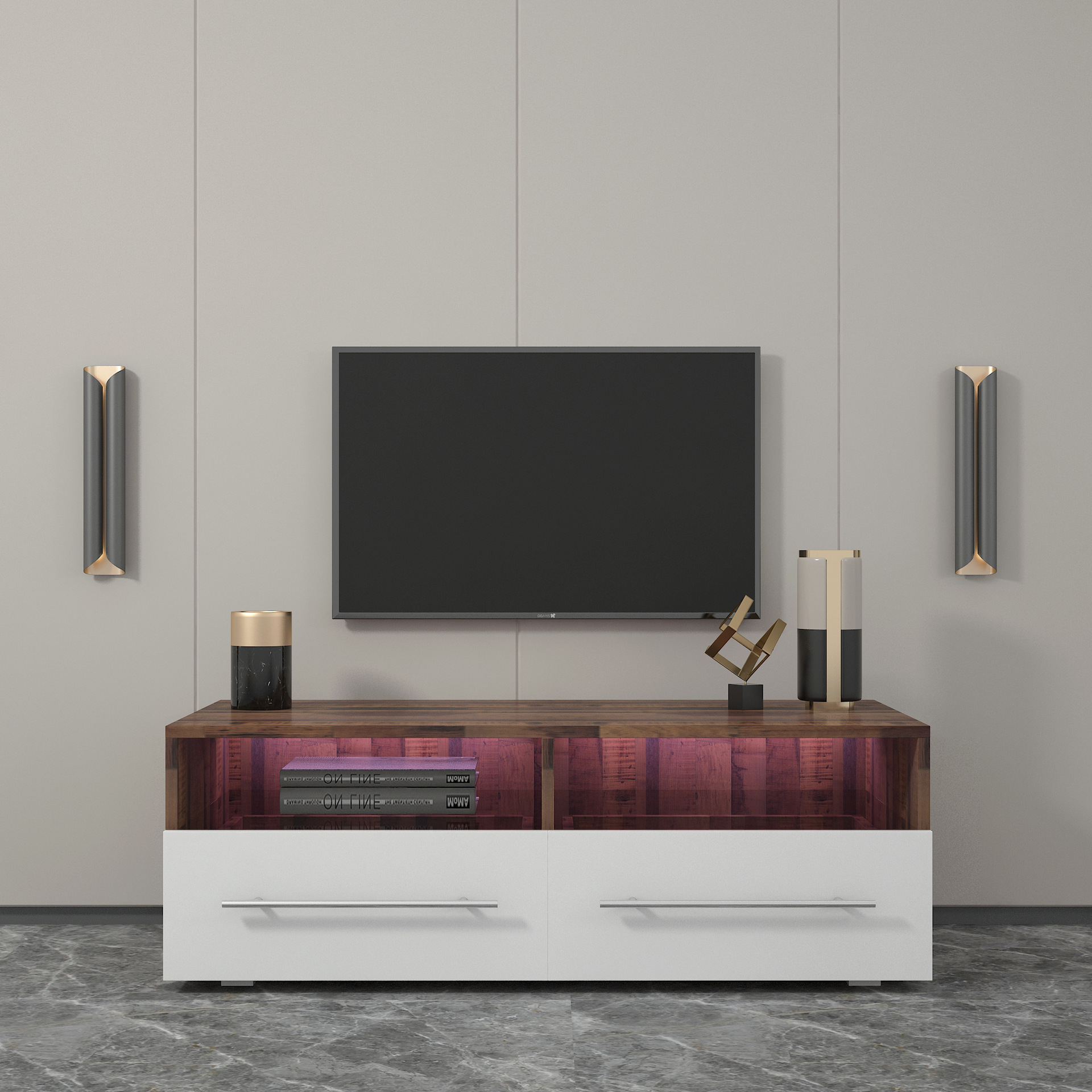 Moderno de madera de estilo simple casa sala de estar hotel apartamento TV gabinete piso pequeño apartamento visual gabinete