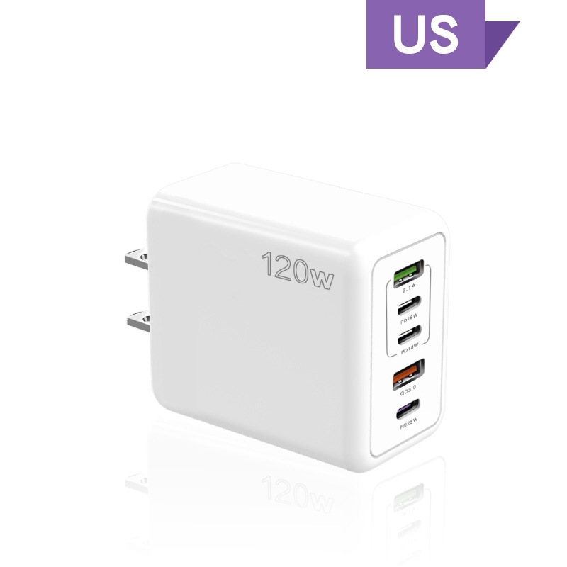 Cargador de carga rápido del teléfono móvil 120W tipo-c británico europeo y americano PD + USB para la cabeza de carga del multi-Puerto de Apple 15